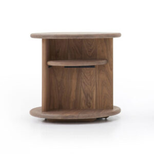 Alternative view of Verellen Brisbane 30" Round Side Table Clear Satin Sealer Walnut