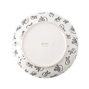 Hunt Slonem Rabbit Run Dinner Plate with Gold Rim