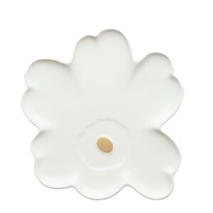 Marimekko Unikko Shaped White Plate With Gold Center 8"